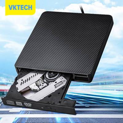 Vktech ตู้เครื่องเล่น CD-ROM ดีวีดี,ตู้ USB3.0ออปติคัลไดรฟ์ภายนอก Type-C ปลั๊กแอนด์เพลย์สำหรับแล็ปท็อปและโน้ตบุ๊คกันลื่นลายหนัง