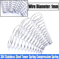 【LZ】 1-10PCS 1mm Wire Diameter Tower Spring 304 Stainless Steel Conical Cone Compression Spring Taper Pressure Spring