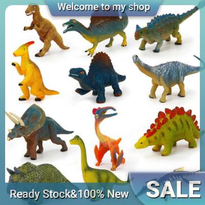 Mini 12 pieces childrens toys plastic figures wild animals dinosaur animal models
