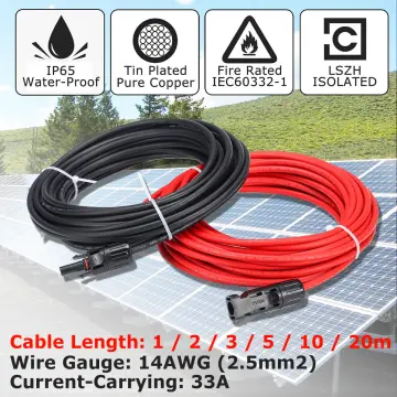 1/2/3/5/10 Meters 10mm2 /8AWG Black Red PV Extension Cable Copper