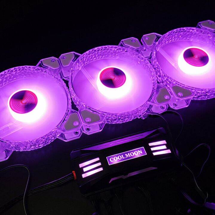 COOLMOON 4Pin PWM 5V 3Pin ARGB Cooling Fan RGB Controller for PC Case