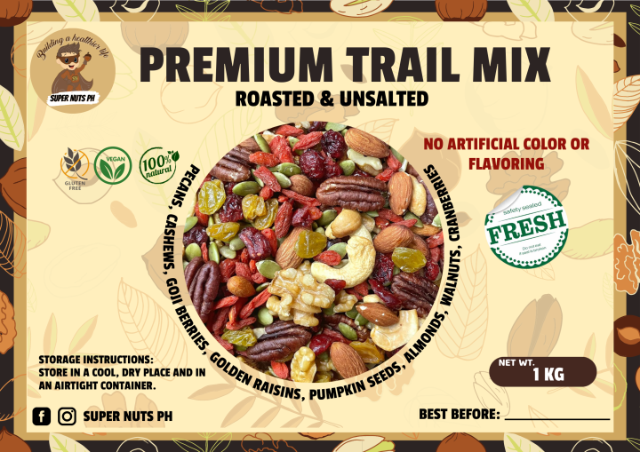 Premium Trail Mix (Roasted & Unsalted) 1kg,500g,250g Lazada PH