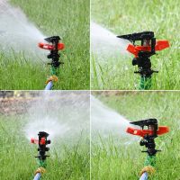 Adjustable Garden Lawn Sprinkler With Nozzle Holder Rotating Sprinkler Rocker Nozzles Garden Irrigation Watering 1/2 3/4 Hose