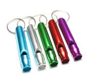 1 multifunctional aluminum emergency survival whistle keychain camping hiking outdoor tool training whistle  sports team Survival kits