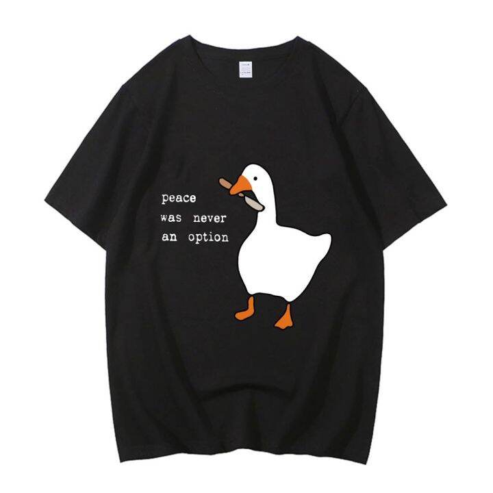 cotton-high-quality-eu-size-t-shirt-peace-was-never-an-option-goose-printing-mens-casual-t-shirt-unisex-streetwear-male-xs-6xl