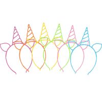 5Pcs Unicorn Decoration Headband Birthday Decorations Kids Baby Shower Favors Festive Supplies