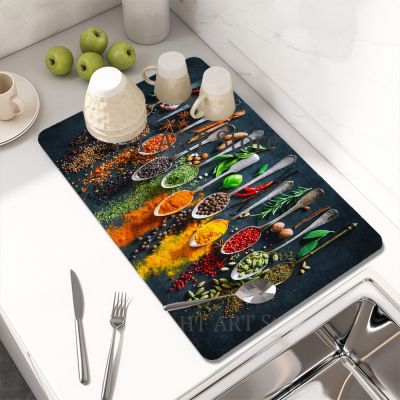 【CC】 Drain Dishes Drying Super Absorbent Drainer Tableware Bottle Rug Dinnerware Decoraction Placemat
