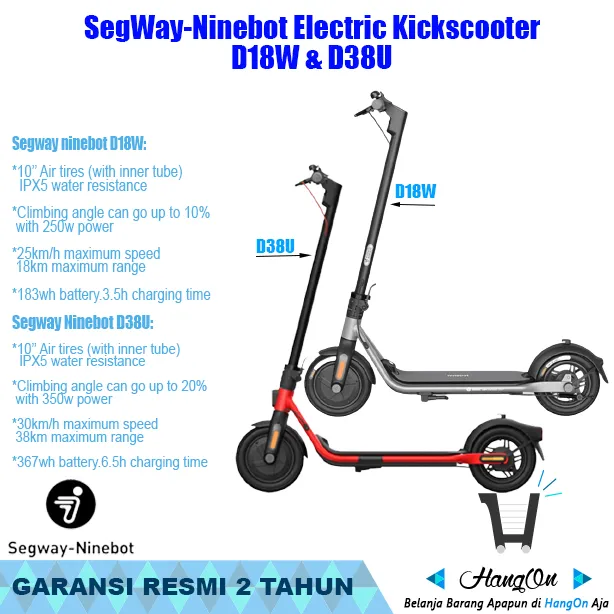 Segway Ninebot D18w D38u Kick Scooter Electric Skuter Listrik Lipat