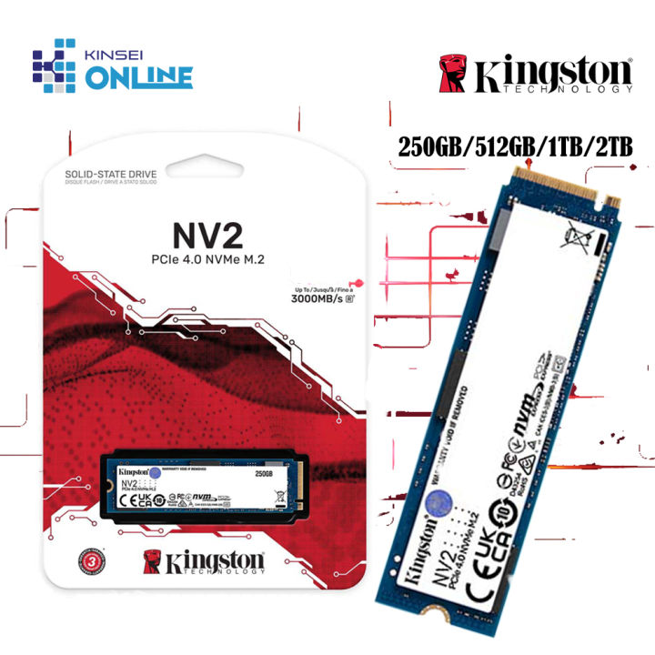 Kingston M.2 NV2 NVMe PCIe Gen 3x4/ 4x4 M.2 2280 SSD (250GB/ 500GB/ 1TB ...