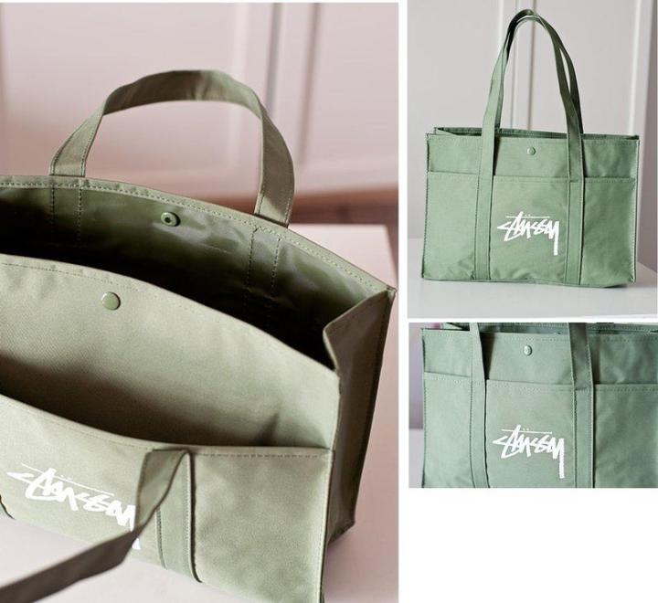 กระเป๋าถือ-stussy-military-tote-bag-รุ่นพิเศษจากญี่ปุ่น-กระเป๋าผ้า-กระเป๋าสะพายข้าง-ของใหม่-ของแท้-พร้อมส่ง