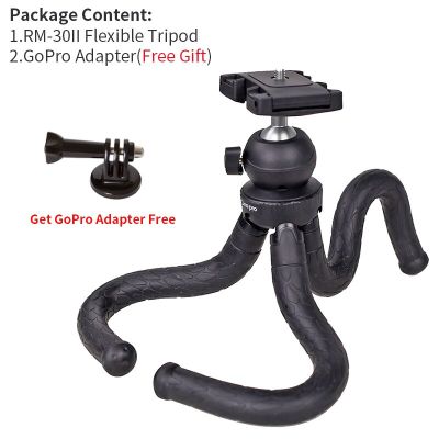 RM-30II Flexible Tripod for iPhone Xs Samsung Waterproof Tripod for Time-Lapse Photography 360 Degree Spherical Tripod for GoPro