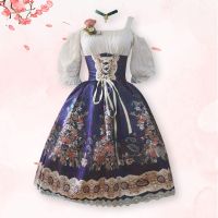 【CW】 Medieval Decorations Ladies  39; Print Performance Skirt Himouto Umaru Costume