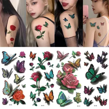 8 Butterfly Tattoo, Fake Butterfly Tattoo, Transfer Temporary