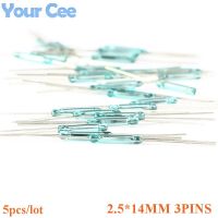 5pcs Reed Switch 3 pin Magnetic Switch 2.5*14mm Normally Open Normally Closed Conversion 2.5X14MM NO NC Conversion for Sensors