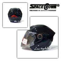 SQA หมวกกันน็อค หมวกกันน็อค SPACE CROWN รุ่น Phoenix5 สีดำเงา (กระจกทึบ580/ปรอท740) หมวกนิรภัย