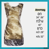 USED Zoomag - Gray Marble Top | เสื้อแขนกุดสีเทา สีขาว ลายกราฟฟิก ซีทรู เสื้อซีทรู เดรส สายฝอ แท้ มือสอง