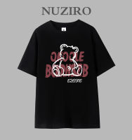 NUZIRO เสื้อยืดแขนสั้นพิมพ์ลายหมีตัวอักษรแบบหลวมสำหรับผู้หญิงจากเกาหลี