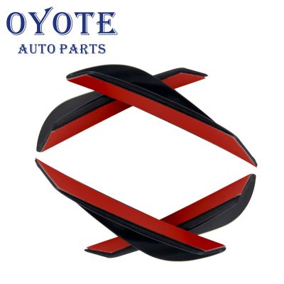 OYOTE 4Pcs Carbon Fiber Car Spoiler Exterior Body Canards Fit Front Bumper Splitter Fin