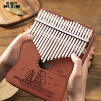 Kalimba 21 Keys Thumb Piano Mbira Musical Instrument Portable Africa Finger Piano with Tuning Hammer Stickers Storage Bag