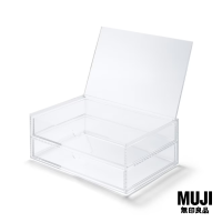 มูจิ กล่องเก็บของ 2 ชั้น ฝาเปิดได้ - MUJI Acrylic Case with Lid 2 Rows L (กว้าง 25.5 x ลึก 17 x สูง 9.5 ซม.)