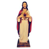 Zayton Jesus Statue Sacred Heart Figure Resin Sculpture Savior Figurine Catholic Christian Religious Gift Home Chapel Decoration