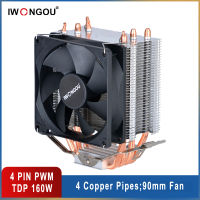 X99 โปรเซสเซอร์คูลเลอร์ lga 2011 4 ท่อระบายความร้อนหม้อน้ำ IWONGOU 4Pin 90 มม. RGB พัดลมระบายความร้อน Cpu สำหรับ Intel Lga1200 1155 1700 AM3 Am4 AMD-kxodc9393