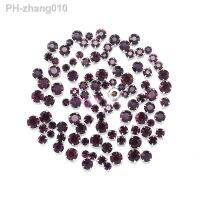 Round Mixed Size Deep Purple Shape Glass Crystal Rhinestones With Claw Diy Wedding Dress Accessories 200Pcs/Bag