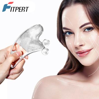 ‘；【。-  Lift Massage Care Tool Body Arm Leg Slimming Gua Sha Scraper Board For Beauty, Double Bead Transparent  Massage Tools