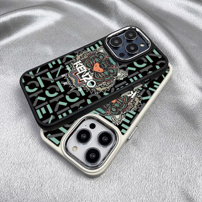 เคสโทรศัพท์สำหรับ iPhone 15 14 13 12 1 Pro Max X XR XS MAX 8 7 Plus เคสกรอบโลหะที่ดูหรูหรานิ่มกันกระแทกแฟชั่น Kenzo