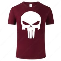 100% Cotton Punisher T Shirt Men 2021 Summer Short Sleeve Skull Print T-Shirt Harajuku Tops Cool Tee Clothes J41 S-4XL-5XL-6XL