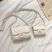 【Ready Stock】 ◘❁ C23 Korea Fashion Leather Mini Sling Bag Diamond Crossbody Shoulder Bag Chain Bag
