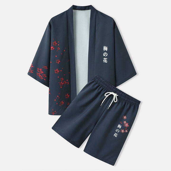 hnf531-perfectly-charmkpr-mens-plum-bossom-japanese-pirnt-open-front-kimono-two-pieces-outfits-2