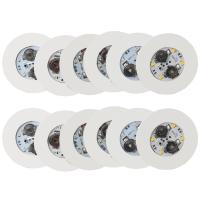 MEMORI 12 pcs Rotundity รถไฟเหาะสี LED แดงส้มเหลืองน้ำเงินเขียวชมพู ด้วยแบตเตอรี่ CR1220ทั่วไปสองก้อน ที่รองแก้วไฟขวดไวน์ ของใหม่ ฐานเรืองแสงสีสดใสสร้างบรรยากาศ บาร์บาร์บาร์