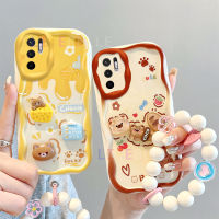 เคส LIFEBELLE สำหรับ Xiaomi POCO M3 Pro 5G,พร้อม3D สายคล้องมือดอกไม้กรอบลวดลายครีมกระต่ายเคสโทรศัพท์เนื้อนิ่มเคสด้านหลังซิลิโคนสาวน่ารักลายการ์ตูน