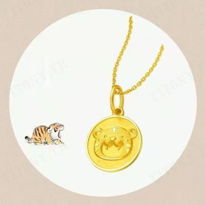 titony-สร้อยคอเสือเด็กของครอบครัวโจวในปีของเสือขนาดเล็กลูกเสือแข็งกระดุมทรงกลม