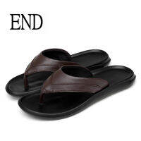 ↛END 2022ฤดูร้อนใหม่ผู้ชายรองเท้าแตะหนังHandmade Flip Flopsระบายอากาศที่สะดวกสบายรองเท้าแตะชายหาดคลาสสิกรองเท้าลำลองส้นเตี้ยรองเท้า