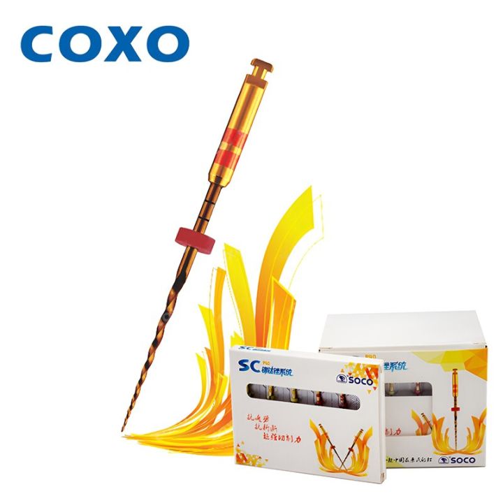 ขายดี-coxo-soco-pro-คลองรากฟันแบบหมุนเปิดใช้งานด้วยความร้อนไฟล์6ชิ้น-กล่องมีความยืดหยุ่นวัสดุทันตกรรมไฟล์นิกเกิล-ไทเทเนียม