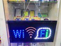 ป้ายไฟกระพริบ LED คำว่า WI-FI ข้อความพร้อมไฟวิ่ง  ขนาด 50 ซม ใช้ไฟบ้าน 220 Volts มองเห็นได้ชัดเจนแม้ในตอนกลางวัน