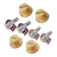 WDBEST 4 X Potentiometers กีต้าร์ A500K B500K + 4ชิ้น Volume Control Knob