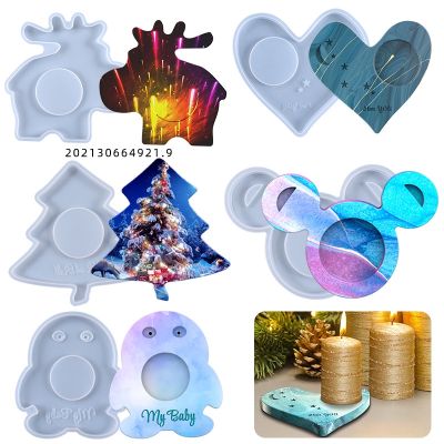 [COD] Epoxy Mold Heart-shaped Star Candle Holder Coaster Multipurpose Silicone Wholesale