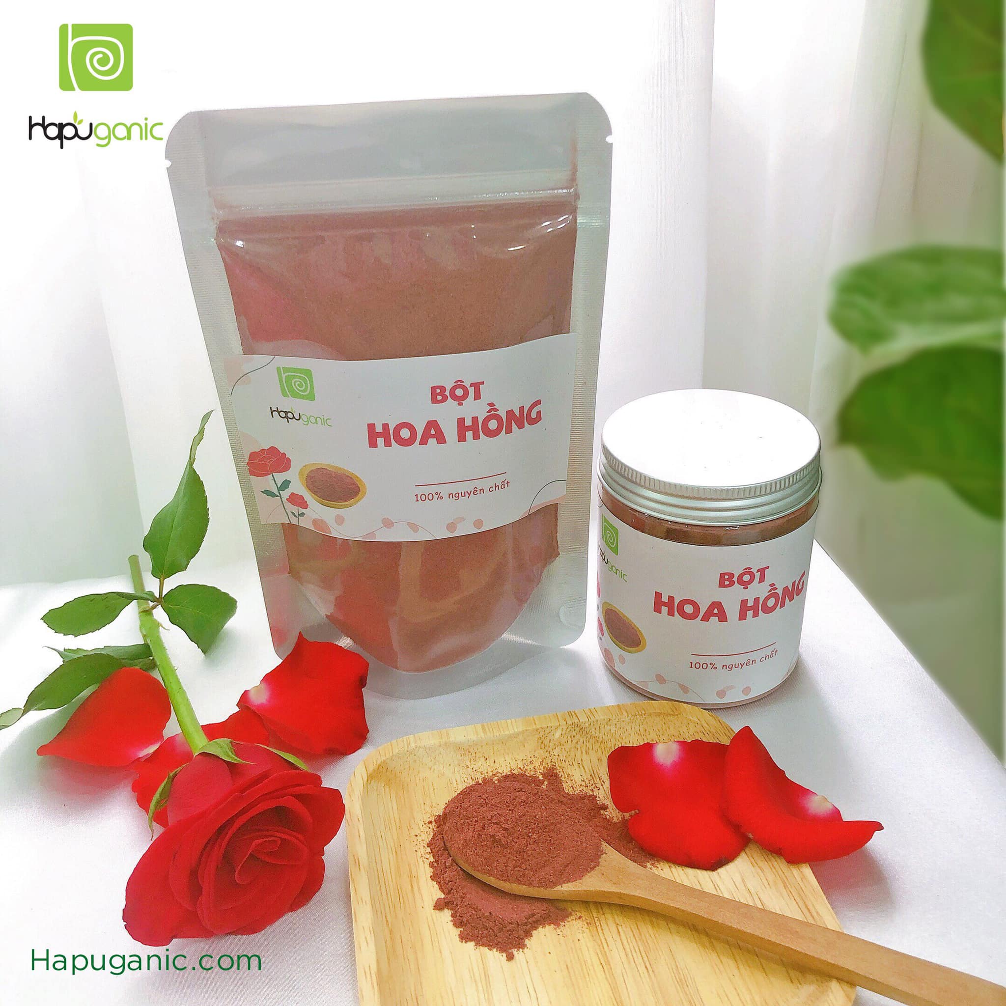 [HCM]Bột hoa hồng nguyên chất Hapuganic chỗng lão hóa dưỡng ẩm và và giảm thâm mụn