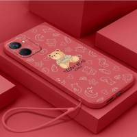 เคส Realme C33เคสนิ่มใส่โทรศัพท์ซิลิโคนเหลวป้องกันเคสกันกระแทกมือถือเรียบเนียนตัวการ์ตูนน่ารักหมีพร้อมสายคล้อง