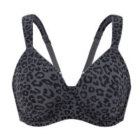 Womens Minimizer Plus Size Bra Leopard Underwire Full Coverage Unlined Full Figure