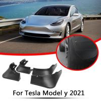 แผ่นโคลนหลังด้านหน้าสำหรับ Tesla Model Y 2021แผ่นกันกระเซ็นต้องไม่เจาะ