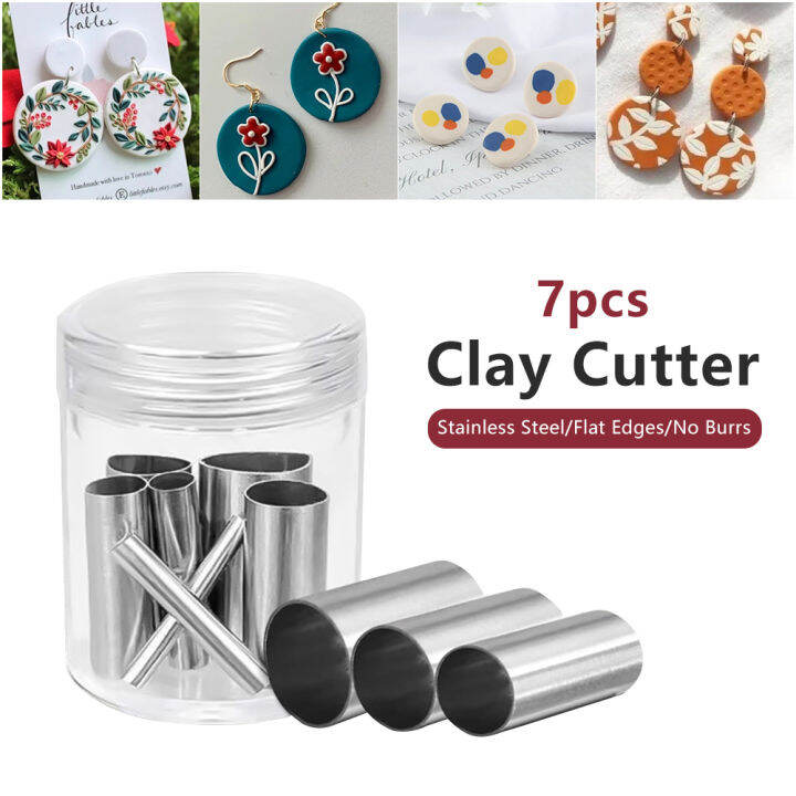 FG 7pcs Hole Hollow Round Cutter Pottery Tools Polymer Clay Tools Clay