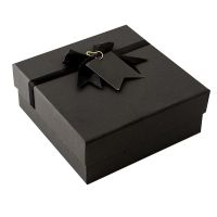 Gift Box Large Ribbon Case Wrap Party Favor Storage Jewelry Black Packing Boxes Paper Holder