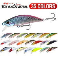 1Pcs 35 Colors Fishing Lure 5g/5cm Sinking Minnow 3D Eyes Laser Trolling Plastic Buzz Bait Lure With 2 Trible Hook