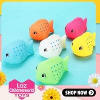 Childrenworld 6Pcs Kartun Ikan Chubby Squeeze Bunyi Bilik Mandi Air Bermain Permainan Mainan Mandi Bayi