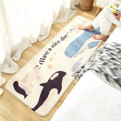 Bedroom Bedside Mat Warm Plush Rug Non-Slip Absorbent Bathroom Door Mat Super Soft and Comfortable Foot Pad Decorative Floor Mat
