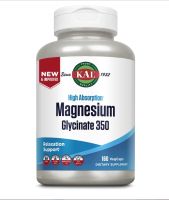 [ แมกนีเซียม (ไกลซิเนต) ] - KAL, High Absorption Magnesium Glycinate 350 x 160 แคปซูล (VegCaps)